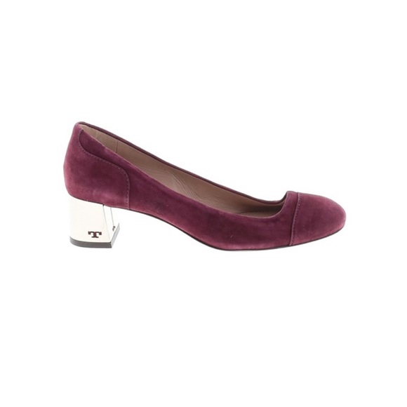Tory Burch Shoes - Tory Burch Evelyn Plum Maroon Suede Block Heels Size 9.5 M Shoes